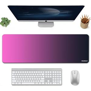 Large Gaming Mouse Pad 31.5 x 11.8 in, Extended Desk Mat for Keyboard and Mouse, Non-Slip Rubber Base, Smooth Waterproof Surface, Stitched Edges, Black Mousepad for Office & Home,Black-Pink