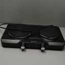 1800W Electric Hot Plate for Cooking, Double Burner with 7.2"&6.1" Aluminum Heating Plate, Portable Cooking Stove, Adjustable Temperature Controls, Easy to Clean, Compatible for All Cookwares (Double)