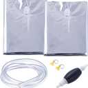 TOHONGADON 116 Gallon Aluminum Foil Emergency Water Storage, Bathtub Water Storage Bag with Hand Pump, Water Storage Bladder for Hurricane Disaster Preparedness Survival Drinking Water