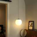 ykolupty Globe Pendant Light, Modern Hanging Lighting Fixture,Matte Black Chandelier with Clear Glass Shades Pendant Light for Kitchen Island, Dining Room, Living Room, Entry Hallway