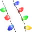 Windy City Novelties LED Christmas 9 Bulb Necklace with 6 Dynamic Light Modes for Adults and Kids Christmas Parties, Caroling, Gatherings & Party Favors - 1 Pack