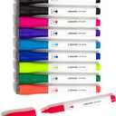 U Brands Fine Tip Dry Erase Markers with Eraser, Low Odor Whiteboard Markers Fine Tip, Assorted Bright Colors, Set of 10 2 Pack