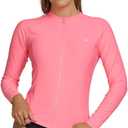 Hurley Rash Guard for Women Full Zip, Zip Up Long Sleeve Swim Shirts for Women, Surfing Top UPF 50+ SPF Sun & UV Protection M