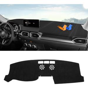 Cartist Dashboard Cover Mat for 2017-2022 2023 2024 2025 Mazda CX-5 CX5 Accessories Dash Cover Suede Dash Mat Sunshade Glare UV Rays Protector (Without Hud)