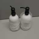 Vine Creations White Glass Soap Dispenser, 2 Pack Kitchen Soap Dispenser Set with Stainless Steel Pump, 16 oz Dish Soap and Hand Soap Dispensers for Bathroom with Waterproof Labels