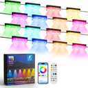 16 Pack 100ft Outdoor Deck Lights, Fence Lights APP/Remote Control | RGBICfence lights,16 Million Monochrome Modes,IP67 Waterproof, Color Changing Fence Lights for Fence