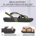 MEGNYA Women's Comfortable Walking Sandals with Arch Support, Athletic Hiking Sandals with Handmade Straps, Outdoor Soft Water Sandals for Beach Poolside Travel Camping (11, W14-taupe)