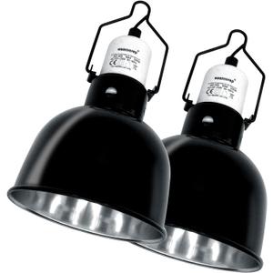 Reptile Light Fixture 2 Pack 5.5 Inch Deep Dome Lamp Fixture,Optical Reflection Reptile Basking Heat Bulb Lampshade for Bearded Dragon, Turtle, Snake and Lizard Terrarium