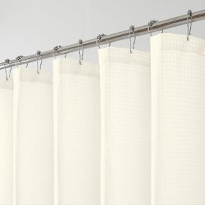 OWENIE Cream Shower Curtain, Waffle Weave Heavy Fabric Shower Curtain for Bathroom, Waterproof Thick 420G/M Textured Soft Elegant Luxury Hotel Spa Bath Curtains, Machine Washable, Cream, 72W x 72L