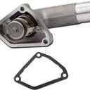 MITZONE Coolant Thermostat Housing Assembly with thermostat Compatible with 2002-2004 Infiniti I35 2002-2006 Nissan Altima 2002-2008 Maxima 2003-2007 Murano 2004-2009 Quest 3.5L V6