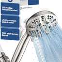 6-Mode High Pressure Handheld Shower Head Set, Consumer Reports Recommended HOPOPRO High Flow Hand Held Showerhead with 59 Inch Hose Bracket Teflon Tape Rubber Washers
