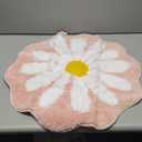 Cute Bath Mat,Pink Flower Rug,Water Absorption Non Slip Mat,Soft Machine Wash Rug Mat for Bedroom Kitchen Bathroom Toilet Floors 25.6 x 25.6 Inches (Pink)