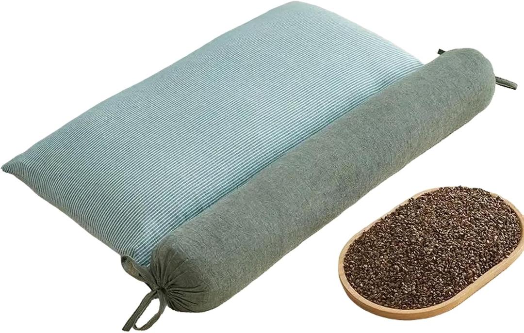 2-in-1 Detachable Innovative buckwheat Pillow, 3 Modes: Skin-Friendly, Breathable, Curve-Fitting, 3-Point Support for Neck/Shoulder/Head, aids Joints, deep Sleep, Multi-Protects Cervical Spine