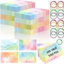 1000 PCS Colored Index Cards with Hole Lined Flash Cards with Binder Rings Watercolor Notecards with Rings 3x5 Study Cards Flashcards for Home School Office Supplies
