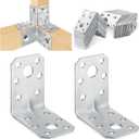 Shimeyao 50pcs 2x2x1-3/8 in Steel l Right Angle Bracket 1.7mm Thick Metal Angle 90 Degree Reinforcing Rib Corner Brace l Bracket for Wood Shelf Furniture Cabinet