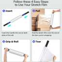 Stretch Wrap Film-2 Pack 15 inch Wide 1000ft Heavy Duty Shrink Wrap,60 Gauge 500% Stretch Industrial Strength for Pallet Wrap, Furniture Wrapping Moving & Protection,2 Roll with Handles