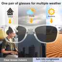 AI Smart Glasses for Women & Men with ChatGPT, Bluetooth Glasses with 165 Languages Translation, Color-Change Lens, Meeting Analysis, Music Playback, Hands-Free Calls, UV & Blue Light Protection