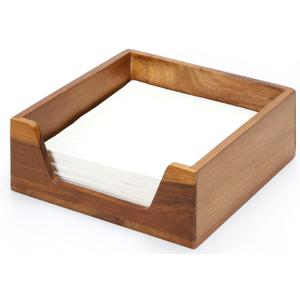 Napkin Holder for Table, Wooden Napkin Dispenser with Side Large Opening for Paper Napkins, Farmhouse Style Square Napkin Holder, Home Kitchen Dining Tabletop Decor