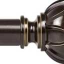 KAMANINA Curtain Rods for Windows 72 to 144 Inches (6-12ft) Long Heavy Duty Curtain Rod, 7/8 Inch Adjustable Decorative Drapery Rods with Netted Texture Finials, Bronze