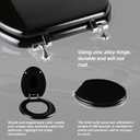 Black Elongated Toilet Seat Natural Wood Toilet Seat with Zinc Alloy Hinges, Easy to Install also Easy to Clean, Scratch Resistant Toilet Seat by Angol Shiold (Elongated, Black)