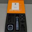 oneisall Cordless Professional Dog Grooming Clippers, 2-Speed Dog Clippers for Grooming Heavy Duty/Thick Hair, Detachable Carbonized Steel Blade Metal Combs, Removable Battery(Blue)