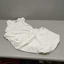 Wenrine Womens Summer Sleeveless Bodycon Dress Crew Neck Ribbed Slim Fit Ruched Casual Tank Mini Dresses (Large, White)