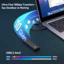 M.2 NVMe SSD Enclosure, Tool-Free Installation, USB 3.2 Gen 2 (10 Gbps) to NVME M-Key/(B+M) Key PCIe NVMe Adapter Support UASP and Trim, for SSDs 2230/2242 /2260/2280