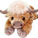 uoozii 20" | 4 Pounds Highland Cow Weighted Stuffed Animals with Unscented Microwavable Heating Pad, Cute Coolable Heatable Weighted Plush Warm Gift for Kids & Adults