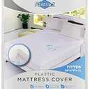Waterproof Mattress Cover – 39 x 75 x 12” for Twin Sized and Bunk Beds – Heavy Duty Vinyl Plastic Bed Protective Fitted Sheet, 100 GSM PVC – Long Lasting Quality, Comfortable – by Abstract White