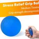 Grip Strength Trainer 7 Pack Adjustable, Finger Stretcher Resistance Extensor Bands, Finger Exerciser, Hand Gripper Strength Ring & Stress Ball (Blue)