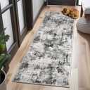 2x6 Runner Rug, Vintage Abstract Washable Hallway Runners for Kitchen Laundry Room, Ultra-Thin Soft Non-Slip Rug Runners for Entryway Bedroom (Grey, 2'x6')