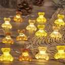 Cute Bear Decor String Lights, Fairy Theme Decorations Lights for Shower Decorations, Remote 8.5ft 20 LEDs with Battery & USB Plug in for Christmas Party Bedroom Camping Birthday Gift
