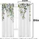 White Curtains 84 Inch Length 2 Panels Set Floral Drapes Noise Reducing Thermal Curtains for Bedroom Living Room Decor 52" W x 84" L