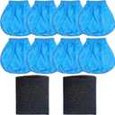 8 Pack VRC2 Cloth Filters & 2 Pcs VFF21 Foam Filter Kit Compatible with Vacmaster 1.5 to 3.2 Gallon Wet/Dry Vac, Fit for Armor All 2.5 Gallon Shop Vacuum: AA255, AA255W
