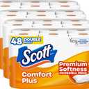 Scott ComfortPlus Toilet Paper, 48 Double Rolls, 231 Sheets per Roll, Septic-Safe, 1-Ply Toilet Tissue