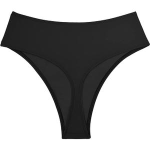 Kepblom Women's Thong Rave Bottoms High Waisted Bikini Bottom High Cut Panties for Dance Festival, Size L, 3 Pack