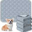 Washable Pee Pads for Dogs - 4 Pack Reusable Pee PadsWaterproof Puppy PadsPet Training PadsSuper Absorbent with Dog Paw Shape Non-Slip Backing (Light Grey, 18" X 24" - 4 Pack)