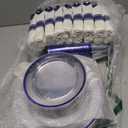 Goodluck 175 Piece Dark Blue Plastic Dinnerware Set for Party, Clear Disposable Plates for 25 Guests, Include: 25 Dinner Plates, 25 Dessert Plates, 25 Pre Rolled Napkins with Cutlery Set, 25 Cups