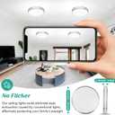 16 Inch LED Flush Mount Ceiling Light Fixture, Dimmable 5CCT Selectable 2700K Warm White-6500K Super Bright Daylight White, 50W 6000LM Round Brushed Nickle Ceiling Lamps for Living Room Kitchen, 2PACK