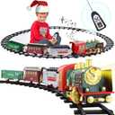 Train Set for Boys Girls, Christmas Electric Remote Control Train Set with Steam, Sound & Light, Remote Control Train Toys w/Steam Locomotive Engine, Cargo Cars for Kids 3 4 5 6 7 8 Year Old