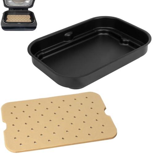 Foodi Smart Grill Pans & Air Fryer Liners for Ninja FG551 Foodi XL 6-in-1 Indoor Grill, Non-Stick Air Frying Griddle Plate with Disposable Perforated Paper for Ninja Air Fryer Accessories