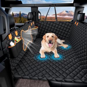 Dog Seat Cover for Cars & SUVs, LSize Dog Seat Cover for Back Seat for 2-4 Large Dogs, 400Lbs Capacity, Waterproof & Non-Slip Back Seat Protector (Black)
