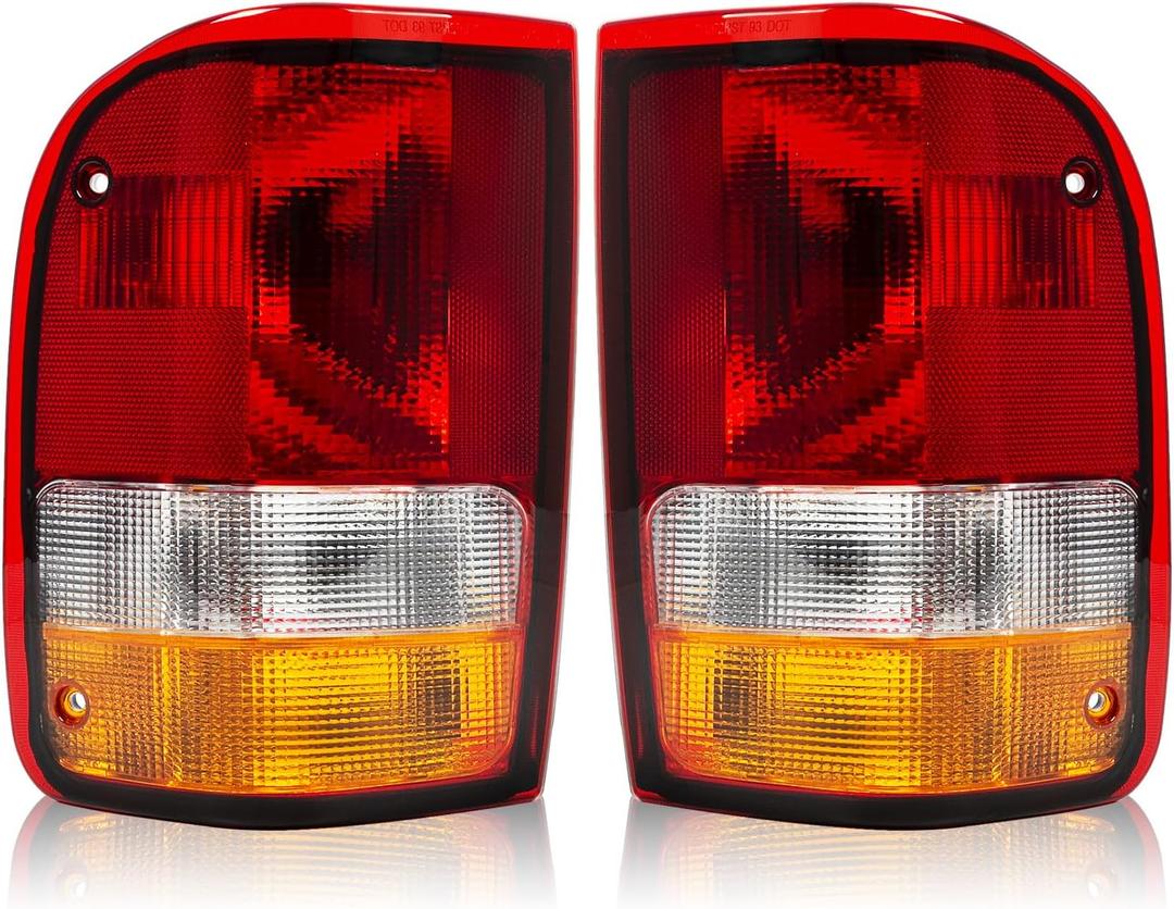 RANSOTO Rear Brake Tail Light Compatible with 1993-1997 Ford Ranger Replace FO2800110 FO2801110 F37Z13405A F37Z13404A Left Driver Side and Right Passenger Side Without Bulbs