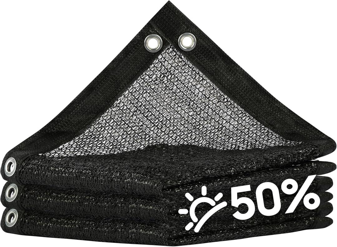 ShadeMart 50% Shade Cloth for Plant,Black 8 FT x 1 6FT Outdoor Shade Tarp, Shade Cover with Upgrade Grommets and Zip Ties,Netting Sunblock Net for Vegetables Flower Garden Greenhouse,We Custom Size