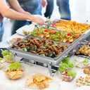 Chafing Dishes for Buffet Set: Chafers for Catering - Chafing Dish Buffet Set with Lids | Chafers and Buffet Warmers Sets | Serving Food Warmer | Chafers Servers Sets (4 pack - Full Pan)