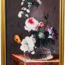 Creative Co-Op Vintage Reproduction Floral Still Life Print with Solid Wood Frame