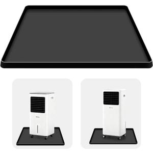 Portable Air Conditioner Drip Mat, 23.6''x19.7''x0.78'' Silicone AC Drip Mats,Portable AC Drip Tray, Flexible&Foldable,Spill-Proof- Ideal for Ice Makers, Humidifiers, Dehumidifier- Black