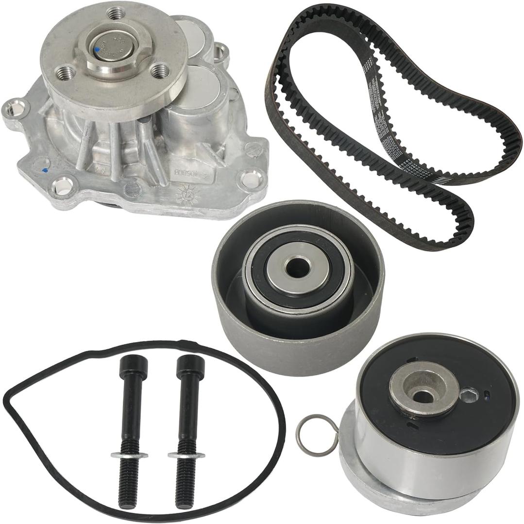 Engine Timing Belt Kit with Water Pump Compatible with 2009-2018 Chevy Cruze Sonic Aveo Aveo5, 2009-2010 Pontiac G3, 2007-2008 Saturn Astra 1.6L 1.8L Replaces TCKWP338 24422964 25195119