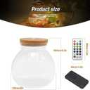 Round Glass Jar Storage Container, Plant Terrarium Display Glass, Moss Ball Bud Vases Jars, Easter Candy Jar Kitchen Canisters with Lid, for DIY Party Mason Jars Crafts Christmas Decoration (L)