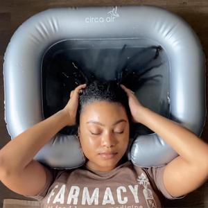 CIRCA AIR Inflatable Sink For Locs Detox - Tub For Dreads With Pillow, Hair Washing Basin, Shampoo Basin, Portable Hair Washing Station for locs